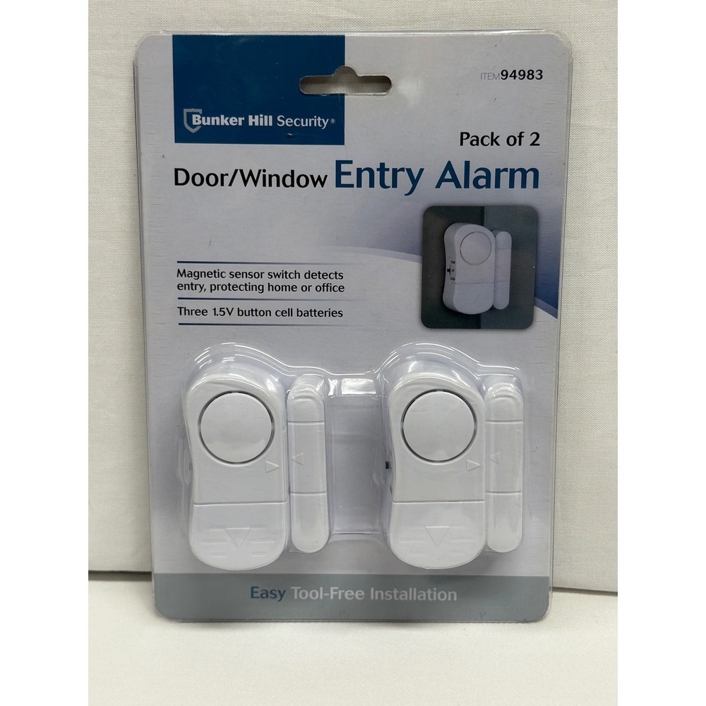 Bunker Hill Security Door Window Entry Alarm 2 Pack White Magnetic Sensor 94983
